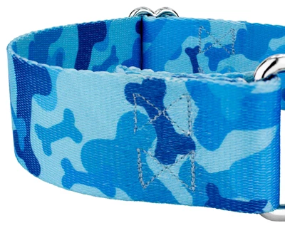 Country Brook Petz 1 1/2 Inch Blue Bone Camo Martingale Dog Collar 5 Country Brook Petz 1 1/2 Inch Blue Bone Camo Martingale Dog Collar - Image 5