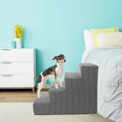 Precious Tails Herringbone High Density Foam 4-Step Pet Stairs - Black 10 Precious Tails Herringbone High Density Foam 4-Step Pet Stairs - Black -PawHut Store GUEST 027f1e20 a889 4607 bf7b 1d4ca95cf5d0