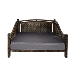 Iconic Pet Beds For Dogs And Cats - Rattan Maharaja Bed - Brown