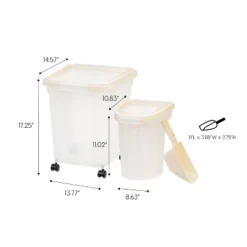 IRIS USA 3-Piece Airtight Pet Food Container Combo, White -PawHut Store GUEST 0648eca6 3897 478c a023 6654a38008ef