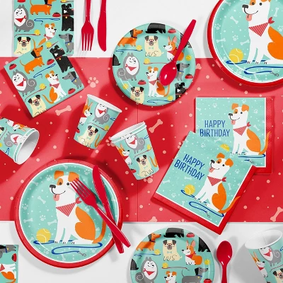 Creative Converting 24ct Dog Print Disposable Dinner Plates 2 Creative Converting 24ct Dog Print Disposable Dinner Plates - Image 2