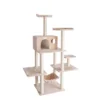 GleePet GP78680621 68-Inch Real Wood Cat Tree In Beige With Five Levels, Hammock, Condo