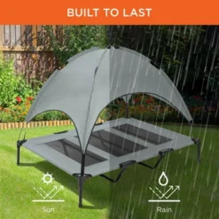 Best Choice Products 48in Elevated Cooling Dog Bed, Outdoor Raised Mesh Pet Cot W/ Removable Canopy, Carrying Bag -PawHut Store GUEST 08046dbe 660c 4ed1 9d54 6fefdc48051c