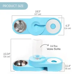 Adjustable Dog & Cat Food And Water Dispenser Set, Double Dog & Cat Bowls With Steel Bowl, Pet Refillable Water Bowl -PawHut Store GUEST 08590365 3ade 442d b530 b61fdadd52c5
