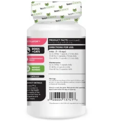 VetriScience Acetylator Digestive Health For Dogs & Cats, 120 Capsules