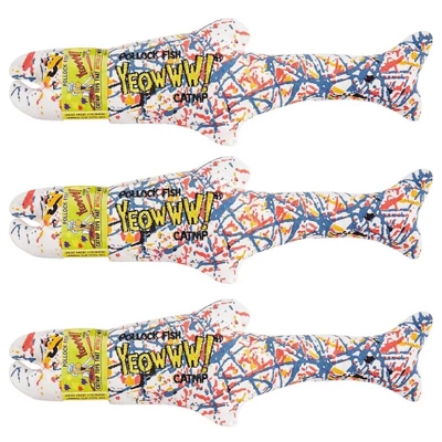 Yeowww! Pollock Fish Catnip Toy, 3 Pack 2 Yeowww! Pollock Fish Catnip Toy, 3 Pack - Image 2
