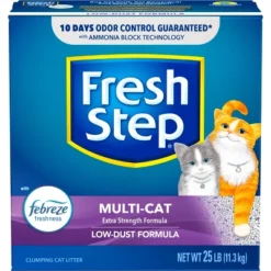 Fresh Step Multi-Cat Scented Litter With The Power Of Febreze Clumping Cat Litter
