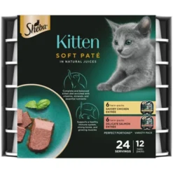 Sheba Kitten Soft Pate Perfect Portions Wet Cat Food With Salmon & Chicken Flavor - 31.7oz/12ct -PawHut Store GUEST 0c5be5b7 be22 4786 8147 79280b7af88b