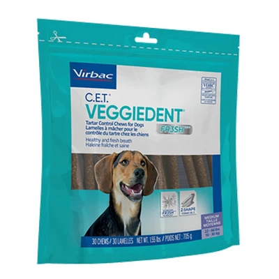 Virbac C.E.T. Veggiedent Fr3sh Medium 30 Count 1 Virbac C.E.T. Veggiedent Fr3sh Medium 30 Count