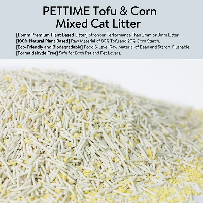 PETTIME Tofu & Corn Litter (Large 12lb X 3bags, Tofu & Corn - Original) 1 PETTIME Tofu & Corn Litter (Large 12lb X 3bags, Tofu & Corn - Original)
