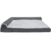 FurHaven Two-Tone Faux Fur & Suede Deluxe Chaise Lounge Orthopedic Sofa Dog Bed