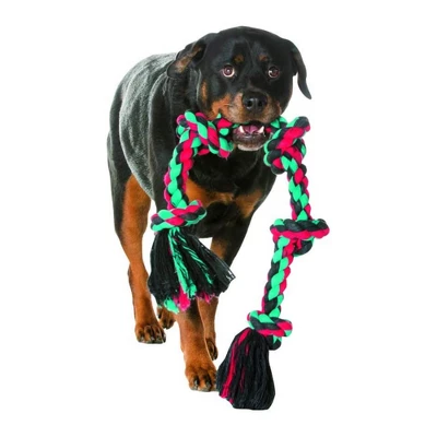 Flossy Chews Colored 5 Knot Tug Rope- Super X-Large (6' Long) 2 Flossy Chews Colored 5 Knot Tug Rope- Super X-Large (6' Long) - Image 2