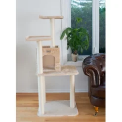 GleePet GP78571 57-Inch Real Wood Cat Tree With Two-Door House Condo -PawHut Store GUEST 13e591ba 6476 4909 9407 0403161e67d1