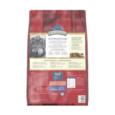 Blue Buffalo Wilderness Rocky Mountain Recipe High Protein Natural Adult Dry Dog Food Red Meat With Grain - 13lbs 1 Blue Buffalo Wilderness Rocky Mountain Recipe High Protein Natural Adult Dry Dog Food Red Meat With Grain - 13lbs