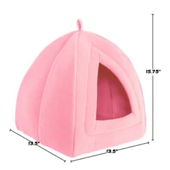 Pet Adobe Indoor Covered Cat Pet Bed With Removable Cushion Pad - 13.5" X 13.5" X 15.75", Pink -PawHut Store GUEST 14b13be8 b84d 4629 bdb7 3047ba104eb3