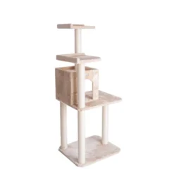 GleePet GP78571 57-Inch Real Wood Cat Tree With Two-Door House Condo -PawHut Store GUEST 15593abf 0b33 43e2 9436 ec135016fd58