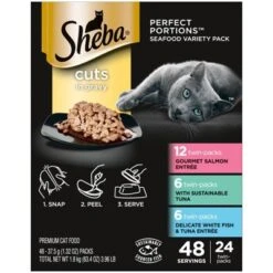 Sheba Perfect Portions Cuts In Gravy Sustainable Tuna,Salmon White Fish & Tuna Premium Wet Cat Food All Stages - 2.6oz/24ct Variety Pack -PawHut Store GUEST 15c2923e e117 4093 8f0b 3bde5511460b