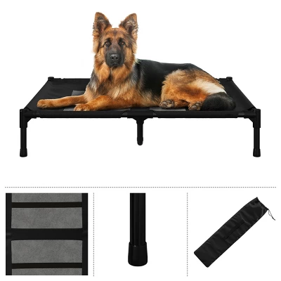 Elevated Dog Bed - 36x30-Inch Portable Pet Bed With Non-Slip Feet - Indoor/Outdoor Dog Cot Or Puppy Bed For Pets Up To 80lbs By PETMAKER (Black) 1 Elevated Dog Bed - 36x30-Inch Portable Pet Bed With Non-Slip Feet - Indoor/Outdoor Dog Cot Or Puppy Bed For Pets Up To 80lbs By PETMAKER (Black)