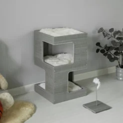 PawsMark Multi Level Modern Cat Tall Climbing Tree House For Indoor Cats | Wood Tower Luxury Furniture Stand With Removable Soft Blanket And Condo 13 PawsMark Multi Level Modern Cat Tall Climbing Tree House For Indoor Cats | Wood Tower Luxury Furniture Stand With Removable Soft Blanket And Condo -PawHut Store GUEST 19bf716e e518 4ab0 87f4 1651bbe59201