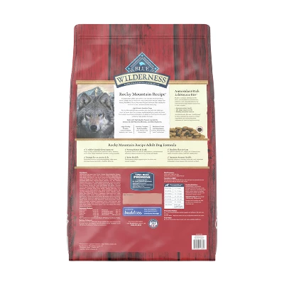 Blue Buffalo Wilderness Rocky Mountain Recipe High Protein Natural Adult Dry Dog Food Red Meat With Grain - 24lbs 1 Blue Buffalo Wilderness Rocky Mountain Recipe High Protein Natural Adult Dry Dog Food Red Meat With Grain - 24lbs
