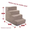 Majestic Pet 4 Step Suede Pet Stairs - Stone - Large