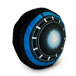 Buckle-Down Dog Toy Squeaker Plush - Marvel Comics Iron Man Arc Reactor Black Blues