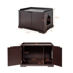 Tangkula Cat House Litter Box Pet Cat Washroom Nightstand Cat Storage Bench Coffee/Black 14 Tangkula Cat House Litter Box Pet Cat Washroom Nightstand Cat Storage Bench Coffee/Black -PawHut Store GUEST 1aeb8209 9c56 428a bae6 0bf4548aaf6b