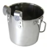 Pail Stainless Steel W/ Rivets Flat Sided Hook-On 2 Qt