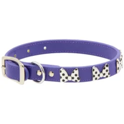 Buckle-Down Vegan Leather Dog Collar - Disney Purple With Silver Cast Minnie Mouse Bow Embellishments -PawHut Store GUEST 1c74ad5d 0f84 4346 ab58 617a886e381d