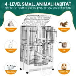 Yaheetech 4-Level Rolling Rabbit Cage With Platforms And Ramps, Chinchillas Gray -PawHut Store GUEST 1c7687ea bd9d 427c 9820 954d7b04f9f9