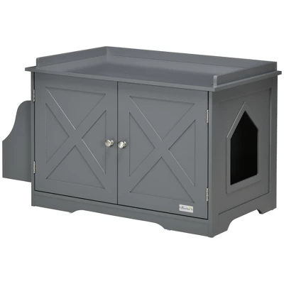 PawHut Hidden Litter Box Enclosure Indoor Pet House With Storage, Adjustable Divider 3 PawHut Hidden Litter Box Enclosure Indoor Pet House With Storage, Adjustable Divider - Image 3