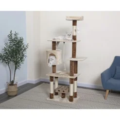 Go Pet Club 67" IQ Busy Box Cat Tree Condo With Sisal Covered Scratching Posts SF051