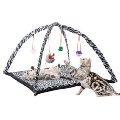 Pet Adobe Cat Activity Center - Interactive Play Area With Hanging Toys For Cats And Kittens