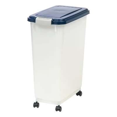IRIS USA Airtight Pet Food Container With Casters, Navy 9 IRIS USA Airtight Pet Food Container With Casters, Navy - Image 9