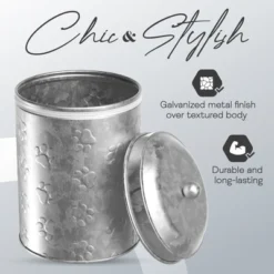 Amici Pet Puppy Paws Metal Food Canister, 64 Oz. , Galvanized Metal 11 Amici Pet Puppy Paws Metal Food Canister, 64 Oz. , Galvanized Metal -PawHut Store GUEST 1e323e8e 01a5 40b6 a347 fb0862dc1704