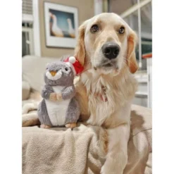 Midlee Christmas Squirrel Plush Furry Tail Large Dog Toy With Santa Hat - 9" -PawHut Store GUEST 1fe640f2 4c55 4610 aa5b 11fe7de1b94d