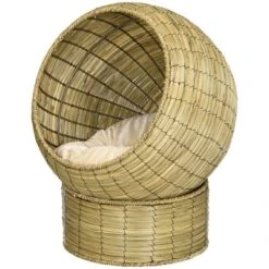 PawHut Cat Basket Bed With Cat Egg Chair Shape, Woven Elevated Cat Bed Kitty House, Raised Wicker Cat Bed For Indoor Cats, 20" Dia. X 23.5" H, Yellow 7 PawHut Cat Basket Bed With Cat Egg Chair Shape, Woven Elevated Cat Bed Kitty House, Raised Wicker Cat Bed For Indoor Cats, 20" Dia. X 23.5" H, Yellow -PawHut Store GUEST 2073708d b24d 46a5 8dce de7ee5e6f1f4