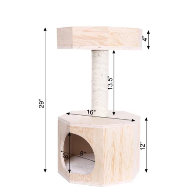 Armarkat Premium Scots Pine 29-Inch Real Wood Cat Tree With Perch And Condo 8 Armarkat Premium Scots Pine 29-Inch Real Wood Cat Tree With Perch And Condo - Image 8