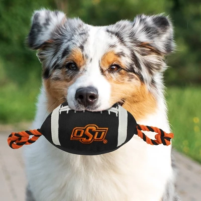 NCAA Oklahoma State Cowboys Nylon Football Dog Toy 2 NCAA Oklahoma State Cowboys Nylon Football Dog Toy - Image 2