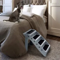 Pet Adobe 4-Step Folding Pet Stairs For Indoor And Outdoor Use, Gray -PawHut Store GUEST 2161f648 2cb4 4a1a b4f4 79be963e0635