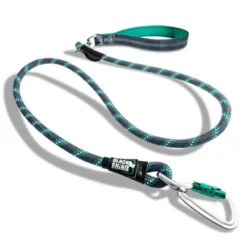 Black Rhino Dog Leash 5ft Ultra-Soft Neoprene Handle & Reflective Carabiner - Aqua -PawHut Store GUEST 218a0484 eaa0 4a14 8134 1e6b43e6068e