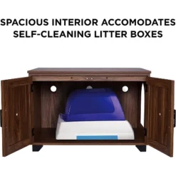 Arf Pets Cat Litter Box Enclosure Furniture, Large Wooden Cabinet