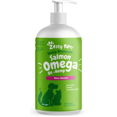 Zesty Paws Hemp Elements For Skin Health Salmon Omega Oil Plus Hemp For Dogs And Cats 4 Zesty Paws Hemp Elements For Skin Health Salmon Omega Oil Plus Hemp For Dogs And Cats - Image 4