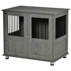 PawHut Dog Crate Furniture, Wooden End Table Furniture With Cushion & Lockable Magnetic Doors, Small Size Pet Kennel Indoor Animal Cage -PawHut Store GUEST 24378af6 c59b 46b5 b62a f9abc70abd2e