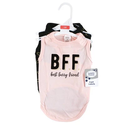 Luvable Friends Dog Pet Dog And Cats Cotton T-Shirts 2pk, Bff Hearts 1 Luvable Friends Dog Pet Dog And Cats Cotton T-Shirts 2pk, Bff Hearts