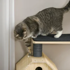 PawHut 56" Cat Tree Activity Condo Luxury Pine Wood With Hamster-Wheel, Sisal Scratching Posts, Elevated Perches, & Roomy Interior -PawHut Store GUEST 2778f4e8 6b50 4622 b501 73350d9ee2eb