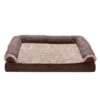 FurHaven Two-Tone Faux Fur & Suede Memory Foam Sofa Dog Bed