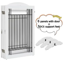 Yaheetech 32″ H Pet Gate With Wood And Wire For Doorway -PawHut Store GUEST 2a8d2ba2 394b 4b70 978b c910da523771