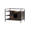 Hidden Cat Litter Box Enclosure, Antique Brown - ModernLuxe