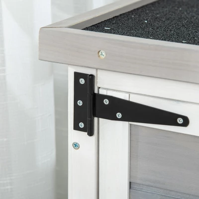 PawHut 2-Tier Cat House, Outdoor Feral Cat Shelter, With Weather Resistant Roof, Escape Door, PVC Curtain, Glass Window 4 PawHut 2-Tier Cat House, Outdoor Feral Cat Shelter, With Weather Resistant Roof, Escape Door, PVC Curtain, Glass Window - Image 4